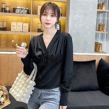 Load image into Gallery viewer, Korean Fashion Silk Women Blouses Satin Womens Tops and Blouses Ladies Tops Plus Size Office Lady Blusas Femininas Elegante