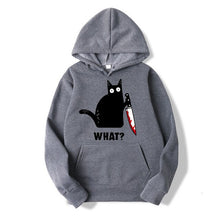 Load image into Gallery viewer, Fashion2019 Autumn Winter Fleece Women's Sportswear Harajuku Print Funny CAT WHAT Hip Hop Clothing Streetwear Hoodies Sweatshirt