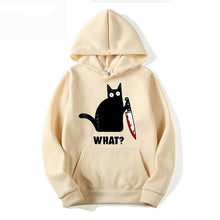 Load image into Gallery viewer, Fashion2019 Autumn Winter Fleece Women's Sportswear Harajuku Print Funny CAT WHAT Hip Hop Clothing Streetwear Hoodies Sweatshirt