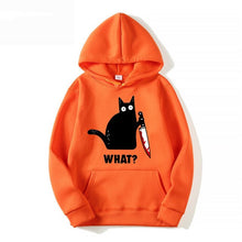 Load image into Gallery viewer, Fashion2019 Autumn Winter Fleece Women's Sportswear Harajuku Print Funny CAT WHAT Hip Hop Clothing Streetwear Hoodies Sweatshirt