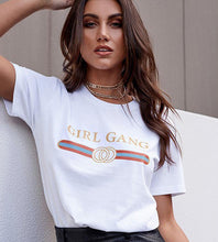 Load image into Gallery viewer, 2019 New Harajuku Summer Girl Gang Print Short Sleeve O-neck T-shirts Women Plus Size XS-2XL Girl Gift Women's Tops Tshirts