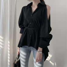 Load image into Gallery viewer, Alien Kitty Female Sweet Off Shoulders Sexy 2020 High Quality Solid Chic Elegant Vintage Loose Fashion All-Match Casual Shirts
