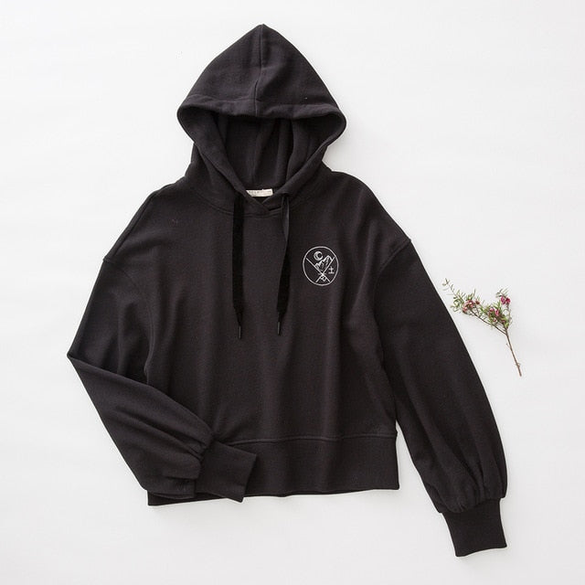 Metersbonwe Female Hoodies For Girls Women Solid Colour Female Casual Hoodies Hooded Sweatshirt  New women's Sweet Hoodies