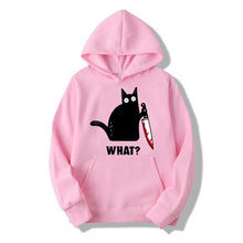 Load image into Gallery viewer, Fashion2019 Autumn Winter Fleece Women&#39;s Sportswear Harajuku Print Funny CAT WHAT Hip Hop Clothing Streetwear Hoodies Sweatshirt
