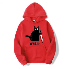 Load image into Gallery viewer, Fashion2019 Autumn Winter Fleece Women&#39;s Sportswear Harajuku Print Funny CAT WHAT Hip Hop Clothing Streetwear Hoodies Sweatshirt
