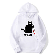 Load image into Gallery viewer, Fashion2019 Autumn Winter Fleece Women&#39;s Sportswear Harajuku Print Funny CAT WHAT Hip Hop Clothing Streetwear Hoodies Sweatshirt
