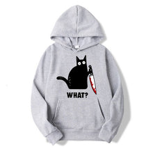Load image into Gallery viewer, Fashion2019 Autumn Winter Fleece Women&#39;s Sportswear Harajuku Print Funny CAT WHAT Hip Hop Clothing Streetwear Hoodies Sweatshirt
